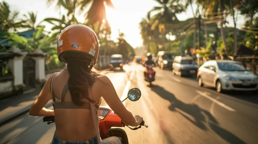 Bali scooter safety helmet traffic