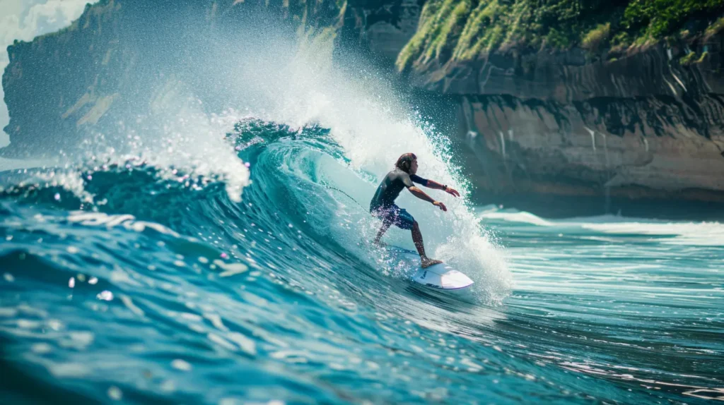 Bali surfing dry season Uluwatu waves