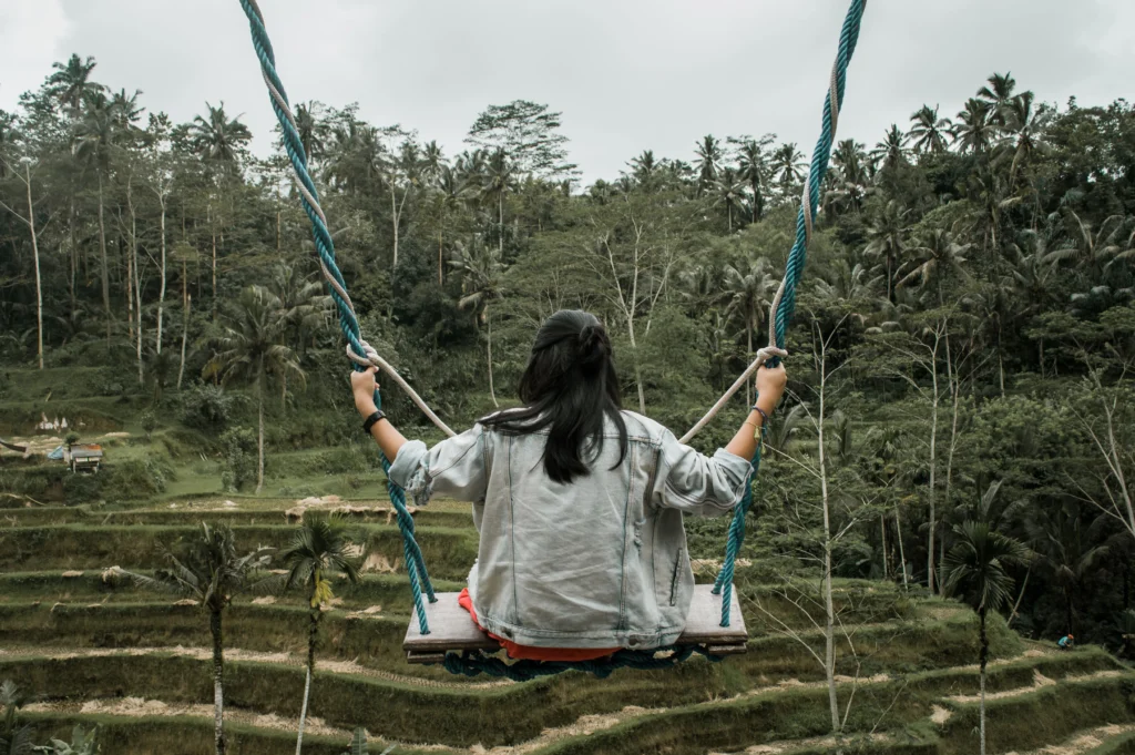 Bali swing rice terrace Tegallalang jungle